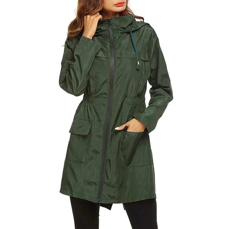 Image of Dames Anorak Jas met Capuchon - Halflange Mantel