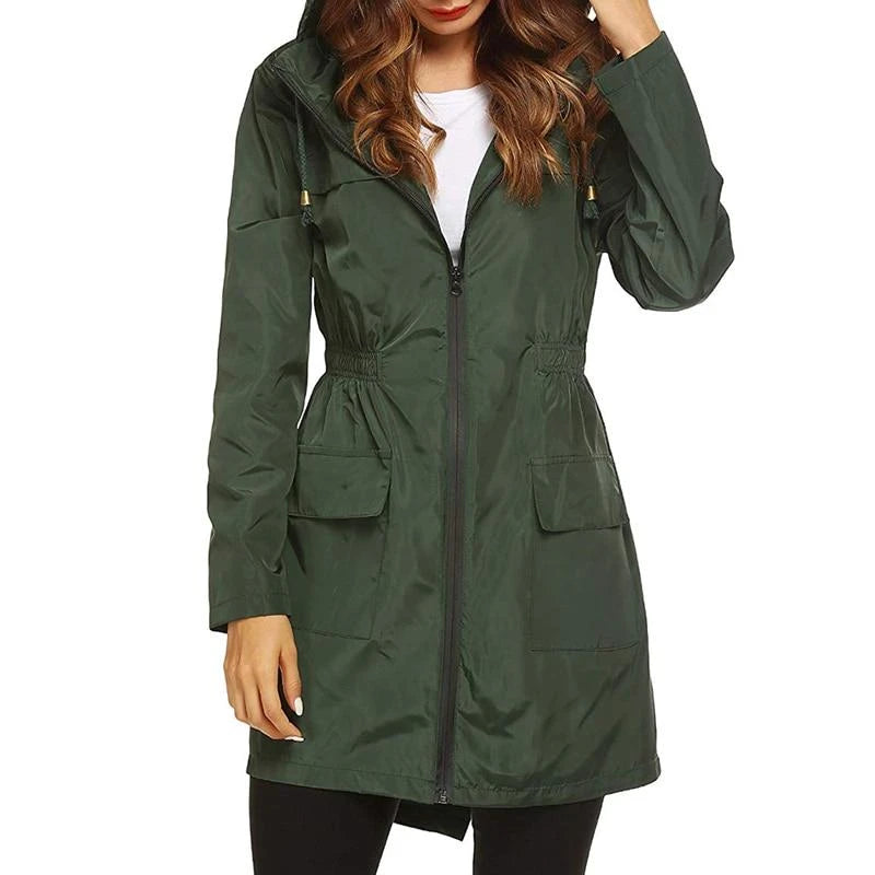 Image of Dames Anorak Jas met Capuchon - Halflange Mantel