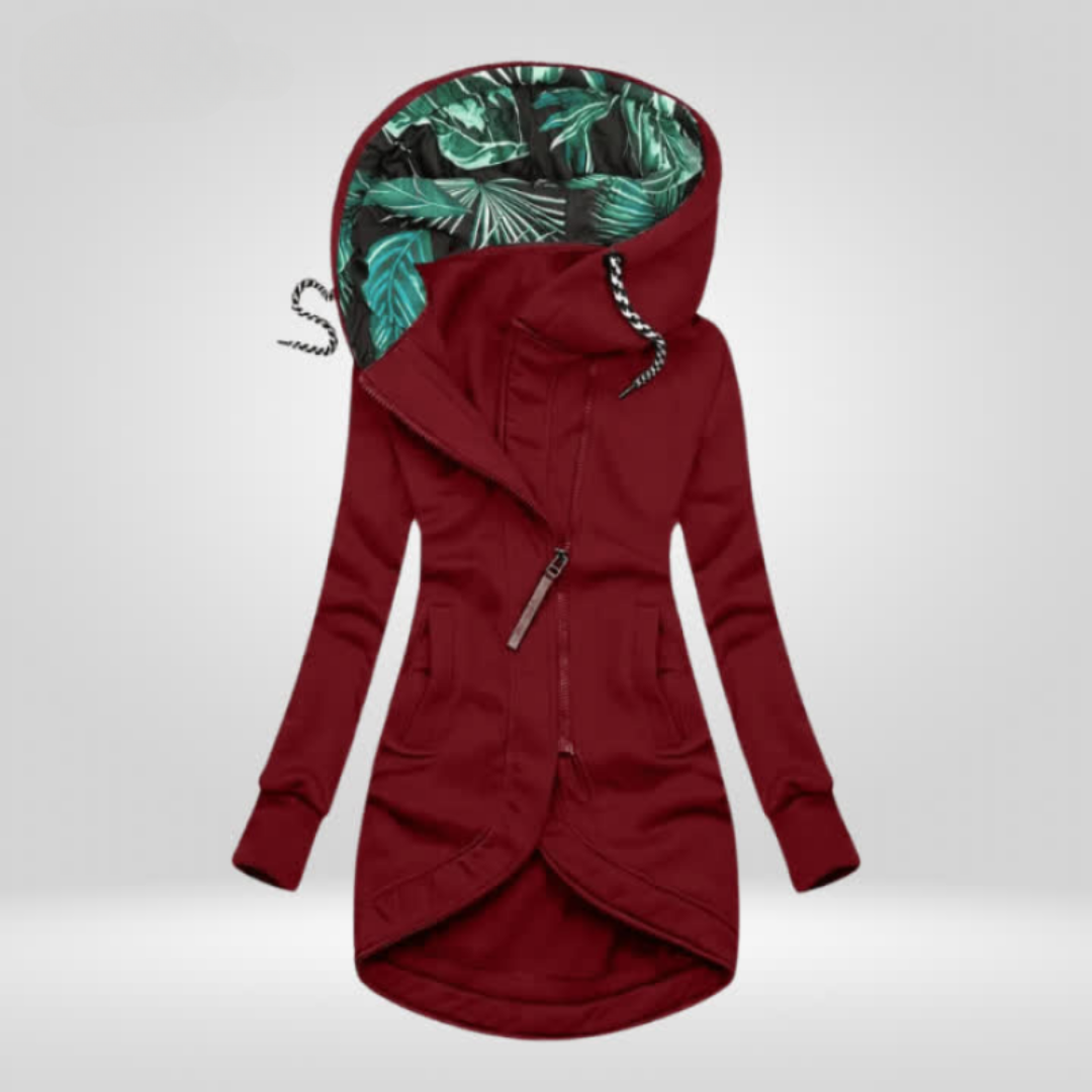 Image of Dames Asymmetrische Jas met Capuchon