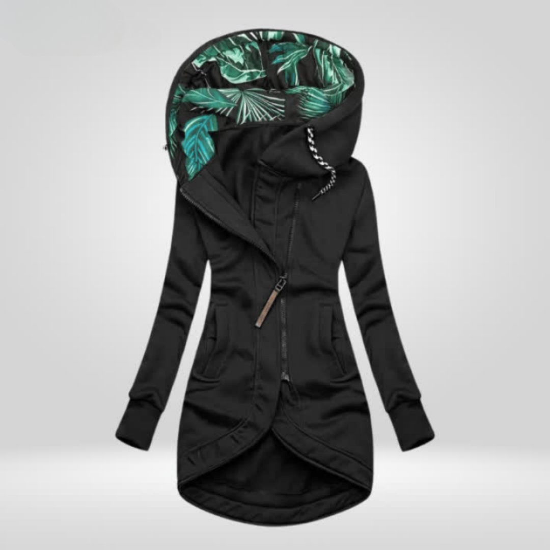 Image of Dames Asymmetrische Jas met Capuchon