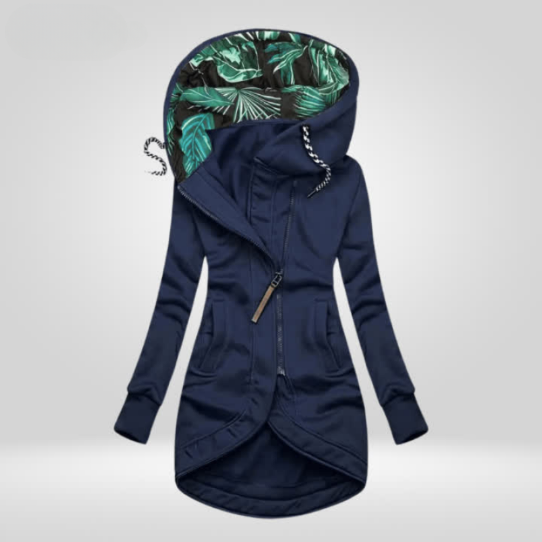 Image of Dames Asymmetrische Jas met Capuchon