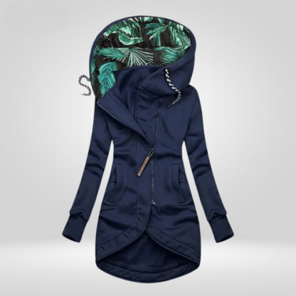 Image of Dames Asymmetrische Jas met Capuchon
