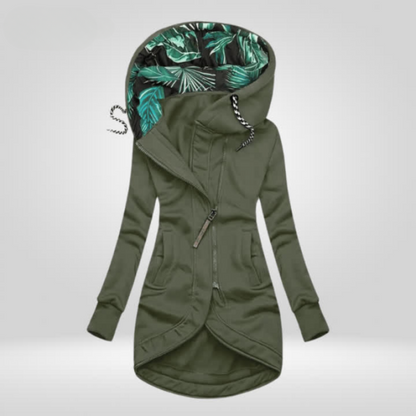 Image of Dames Asymmetrische Jas met Capuchon