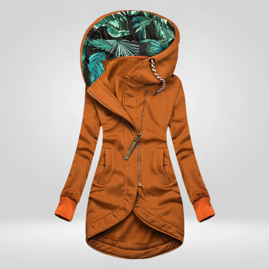 Image of Dames Asymmetrische Jas met Capuchon