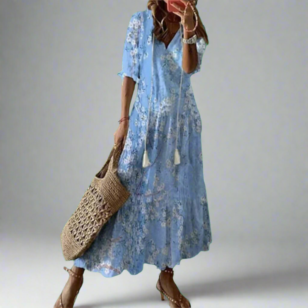 Image of Dames Bloemen A-lijn Maxi Jurk