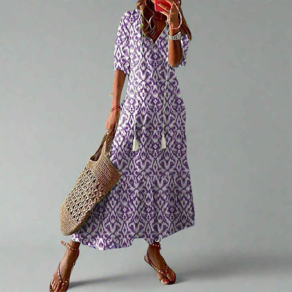 Image of Dames Bloemen A-lijn Maxi Jurk