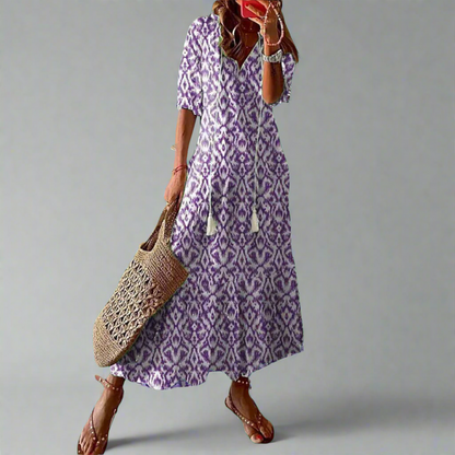 Image of Dames Bloemen A-lijn Maxi Jurk