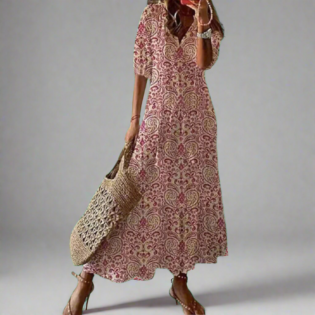 Image of Dames Bloemen A-lijn Maxi Jurk