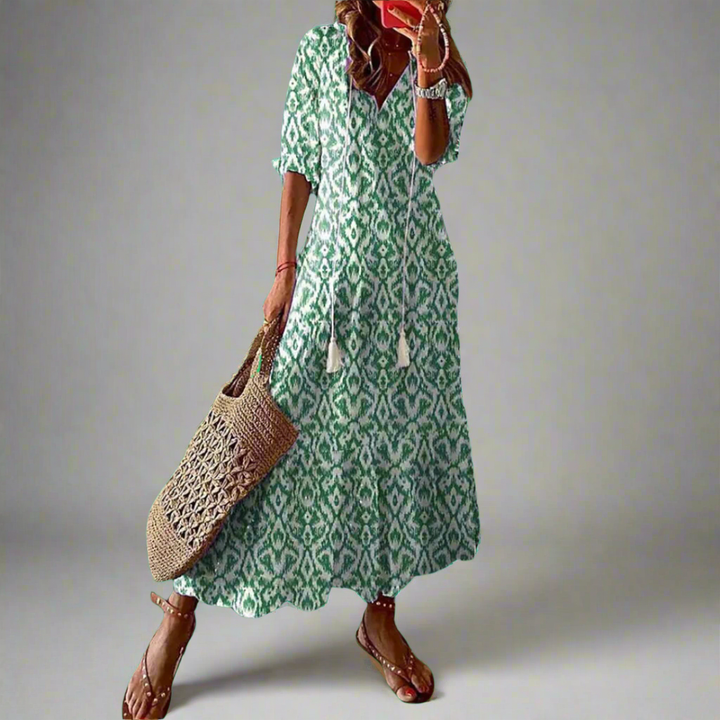 Image of Dames Bloemen A-lijn Maxi Jurk