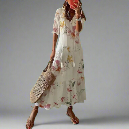 Image of Dames Bloemen A-lijn Maxi Jurk