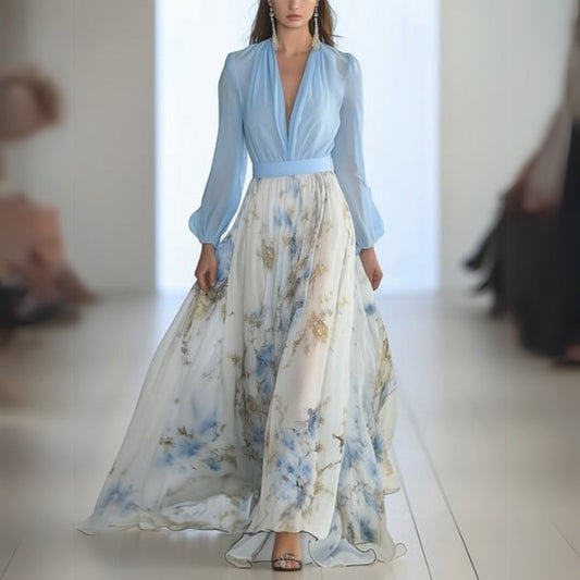 Image of Dames Bloemen A-lijn Maxi Jurk