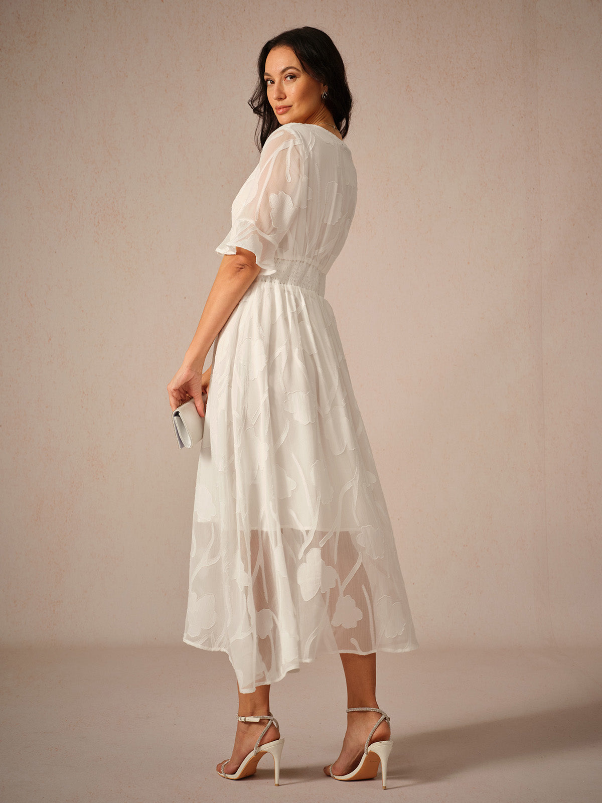 Image of Dames Bloemen A-lijn Midi Jurk