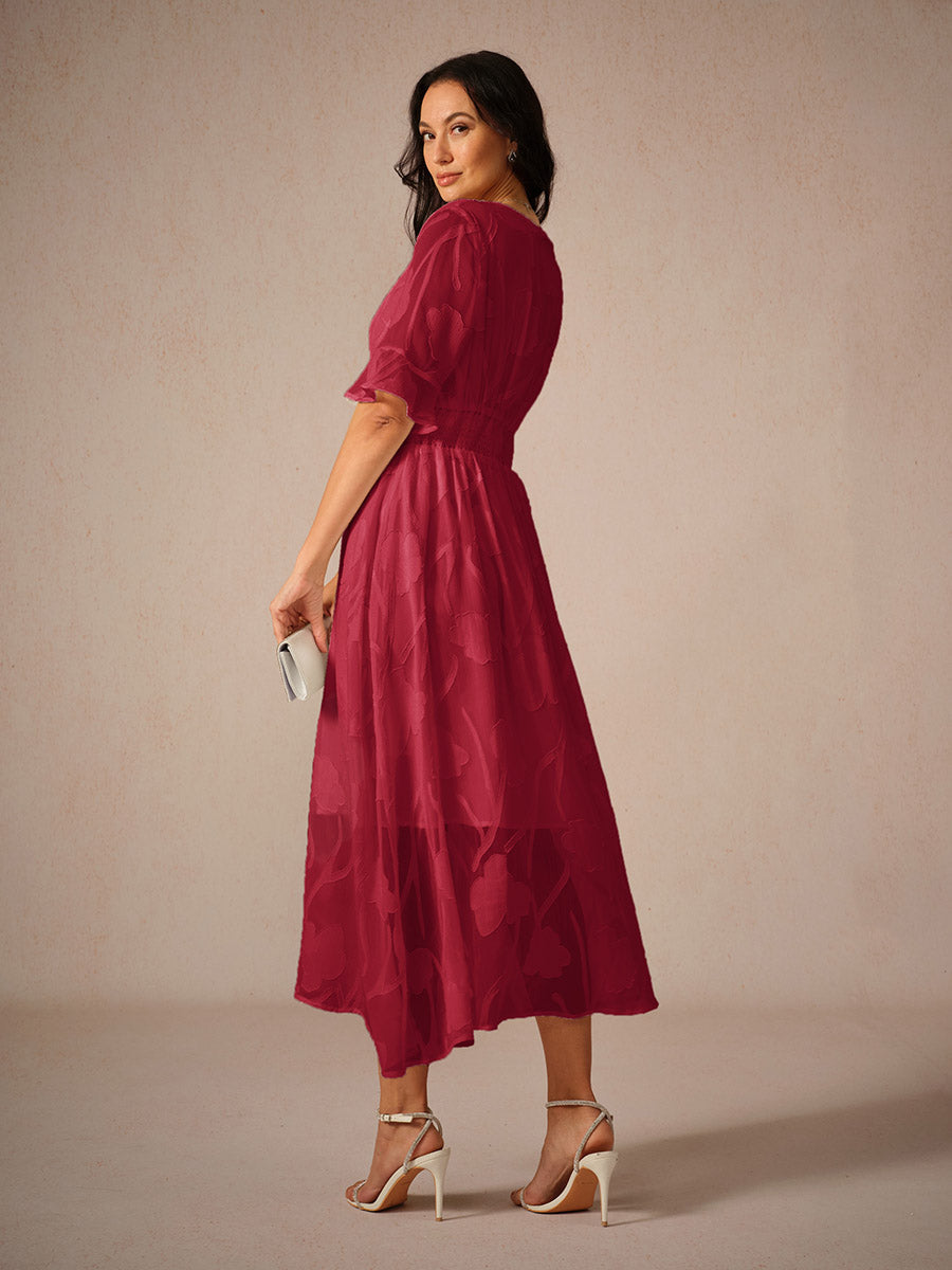 Image of Dames Bloemen A-lijn Midi Jurk