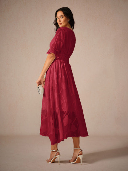 Image of Dames Bloemen A-lijn Midi Jurk