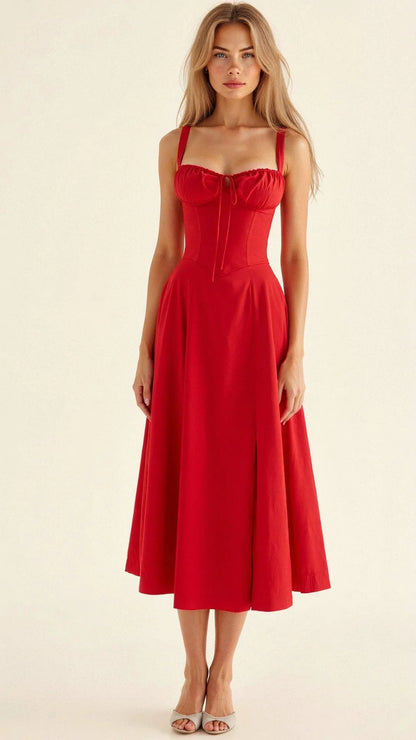 Image of Dames Bloemen A-lijn Midi Jurk