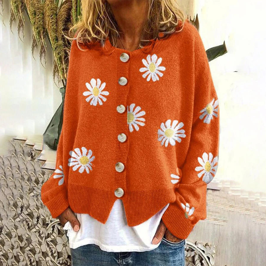 Image of Dames Bloemen Cardigan met Knoopsluiting