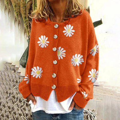 Image of Dames Bloemen Cardigan met Knoopsluiting