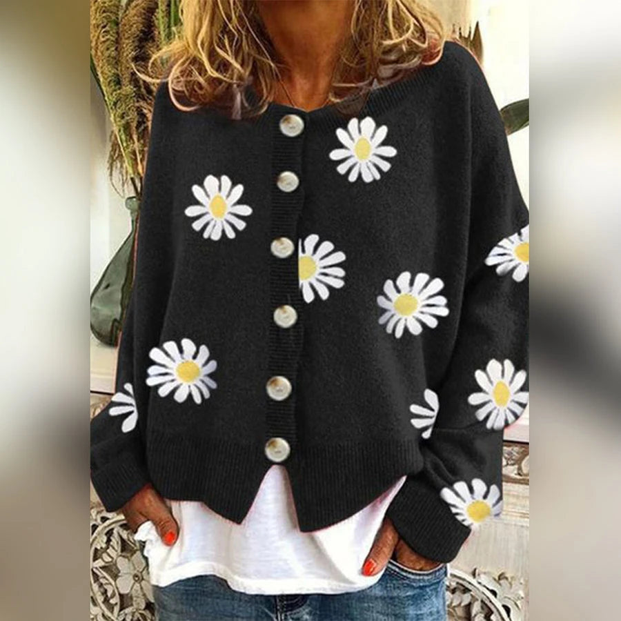 Image of Dames Bloemen Cardigan met Knoopsluiting