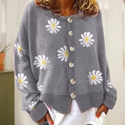 Image of Dames Bloemen Cardigan met Knoopsluiting