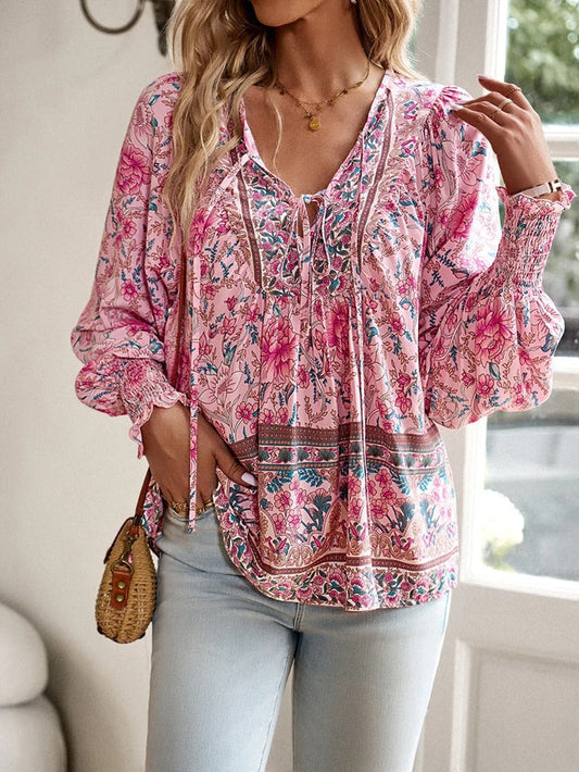 Image of Dames Bloemen Lange Mouw Blouse