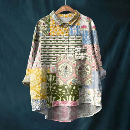 Image of Dames Bloemen Lange Mouw Shirt