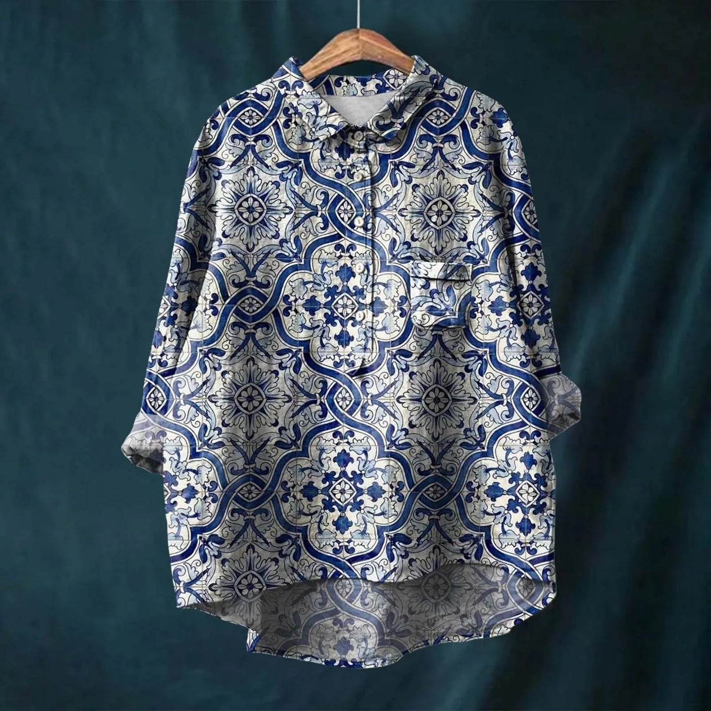 Image of Dames Bloemen Lange Mouw Shirt