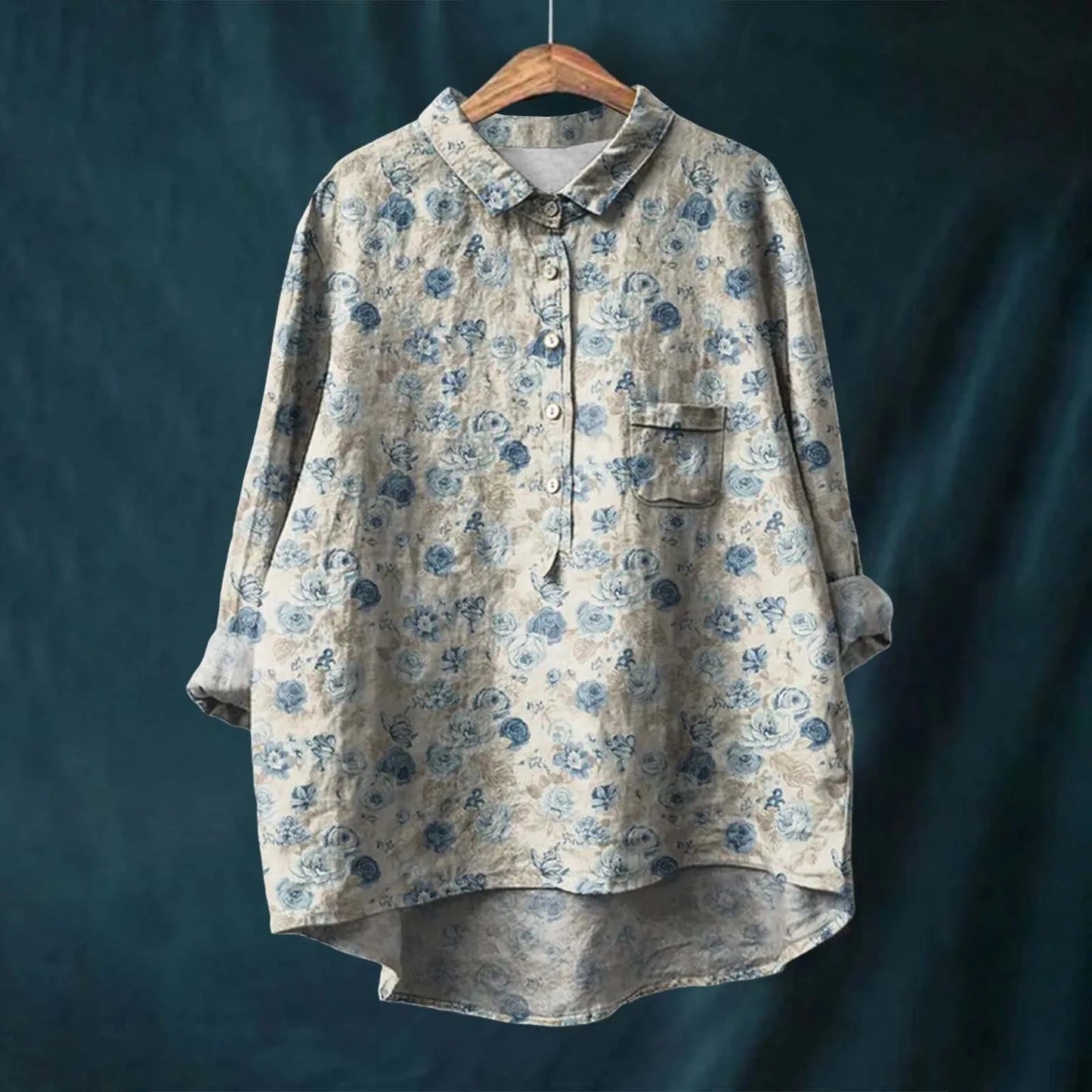 Image of Dames Bloemen Lange Mouw Shirt