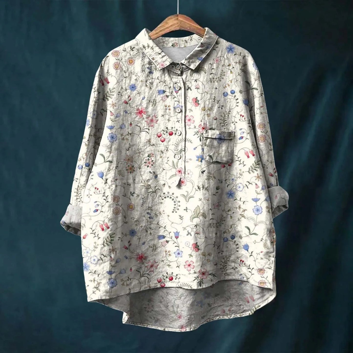 Image of Dames Bloemen Lange Mouw Shirt