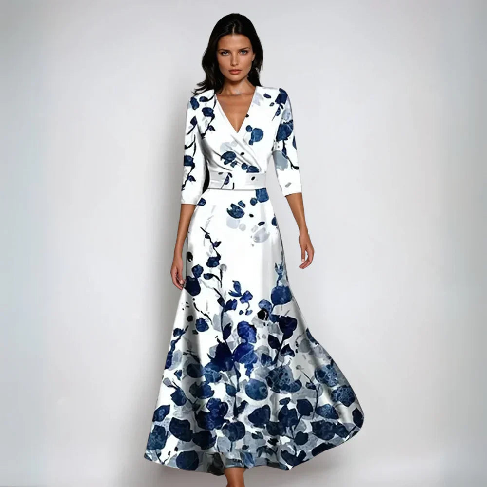 Image of Dames Bloemen Maxi-wikkeljurk