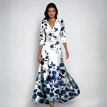 Image of Dames Bloemen Maxi-wikkeljurk