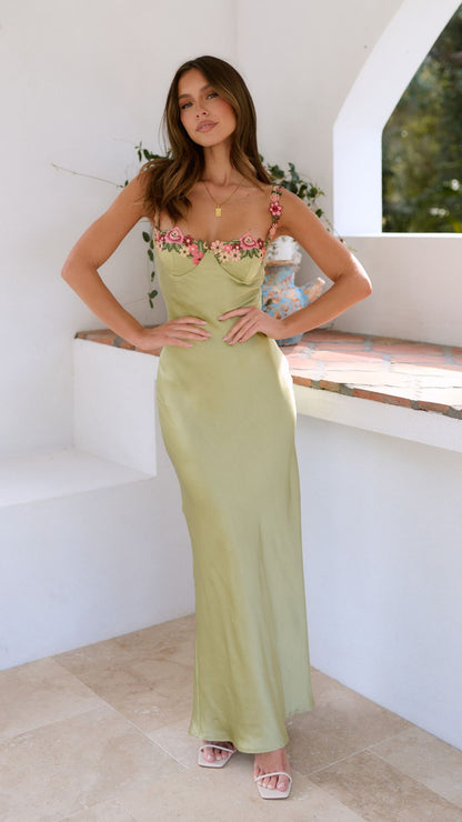 Image of Dames Bloemen Spaghetti Bandjes Midi Slip Dress