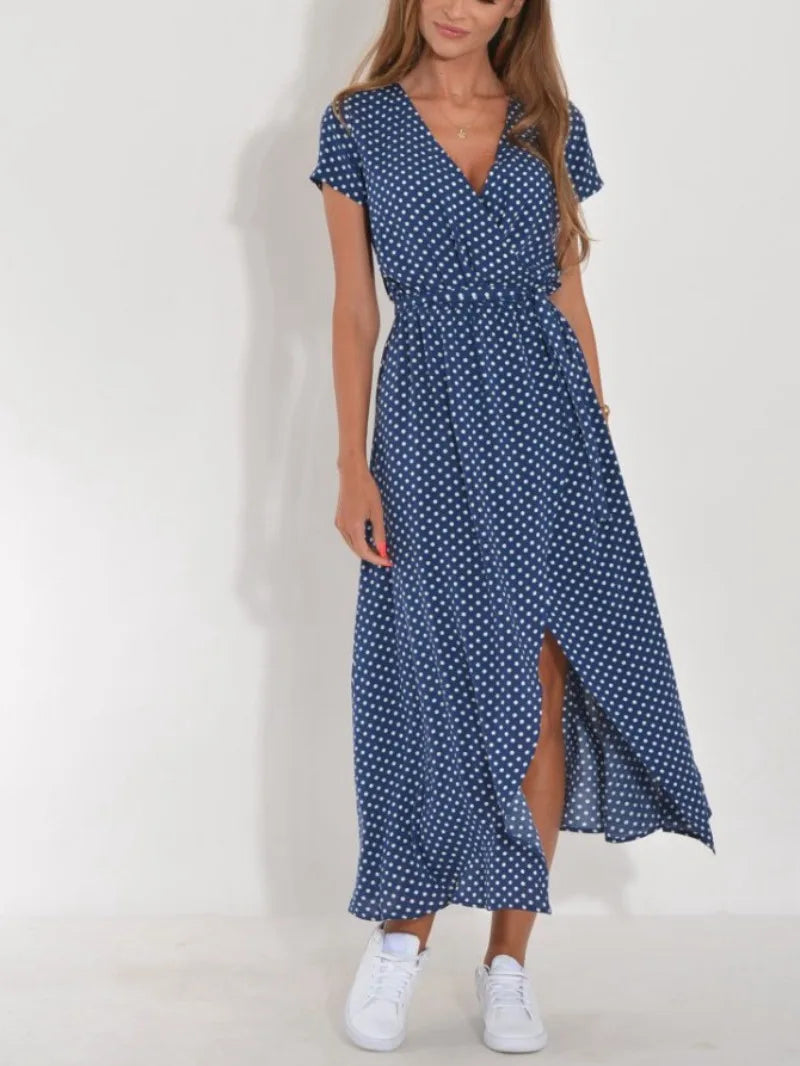 Image of Dames Bloemen Wrap Midi Jurk