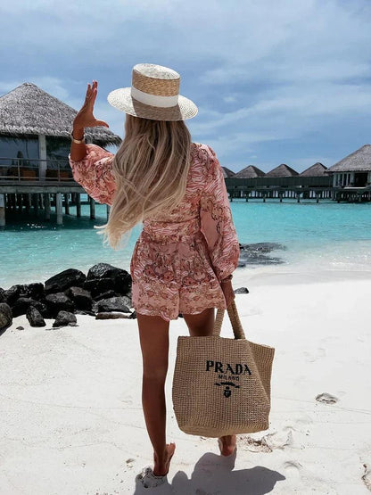 Image of Dames Bloemen Wrap Mini Jurk