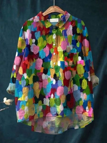 Image of Dames Bloemenprint Blouse met Knoopsluiting