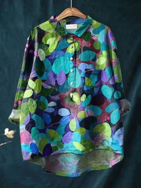 Image of Dames Bloemenprint Blouse met Knoopsluiting
