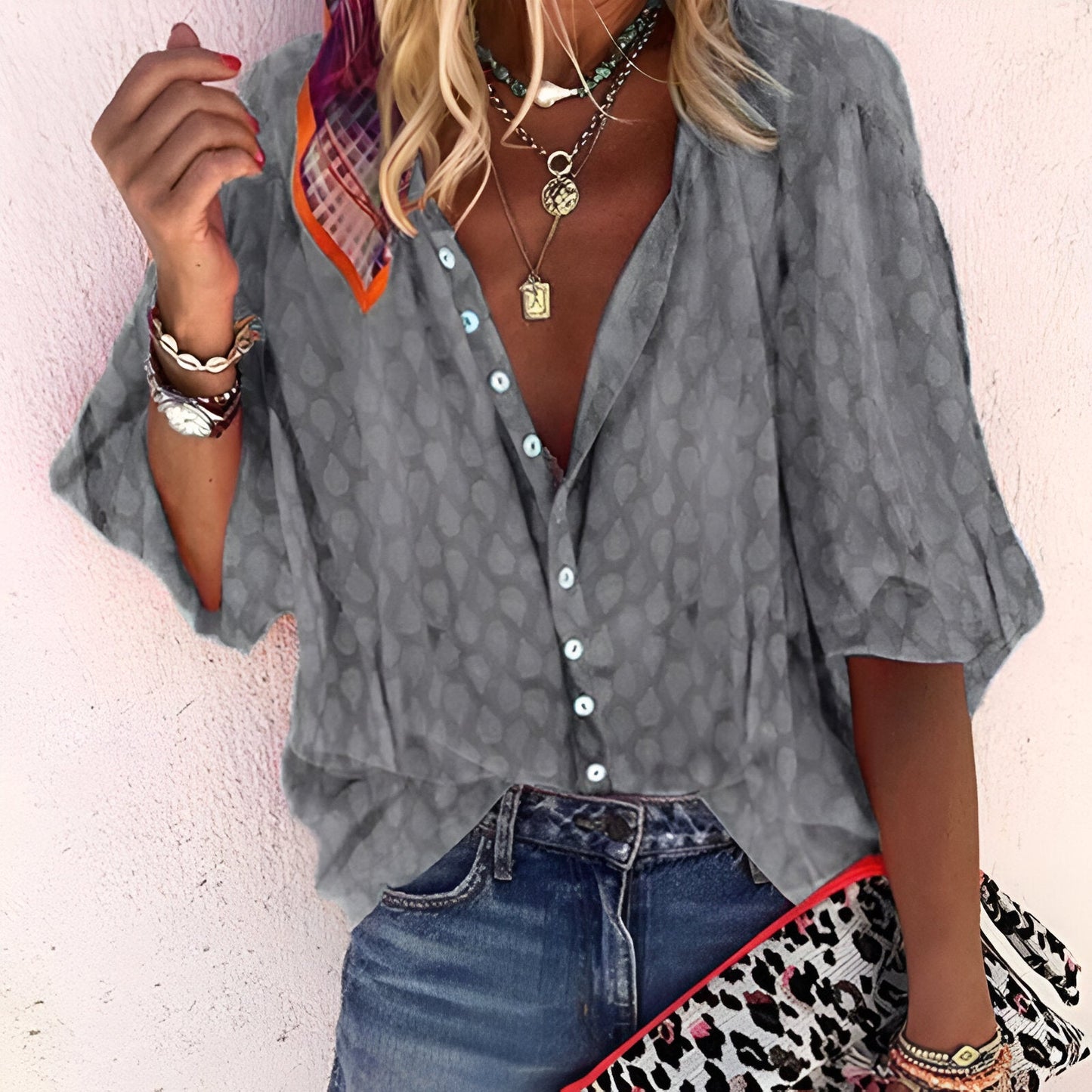 Image of Dames Blouse met Knoopsluiting