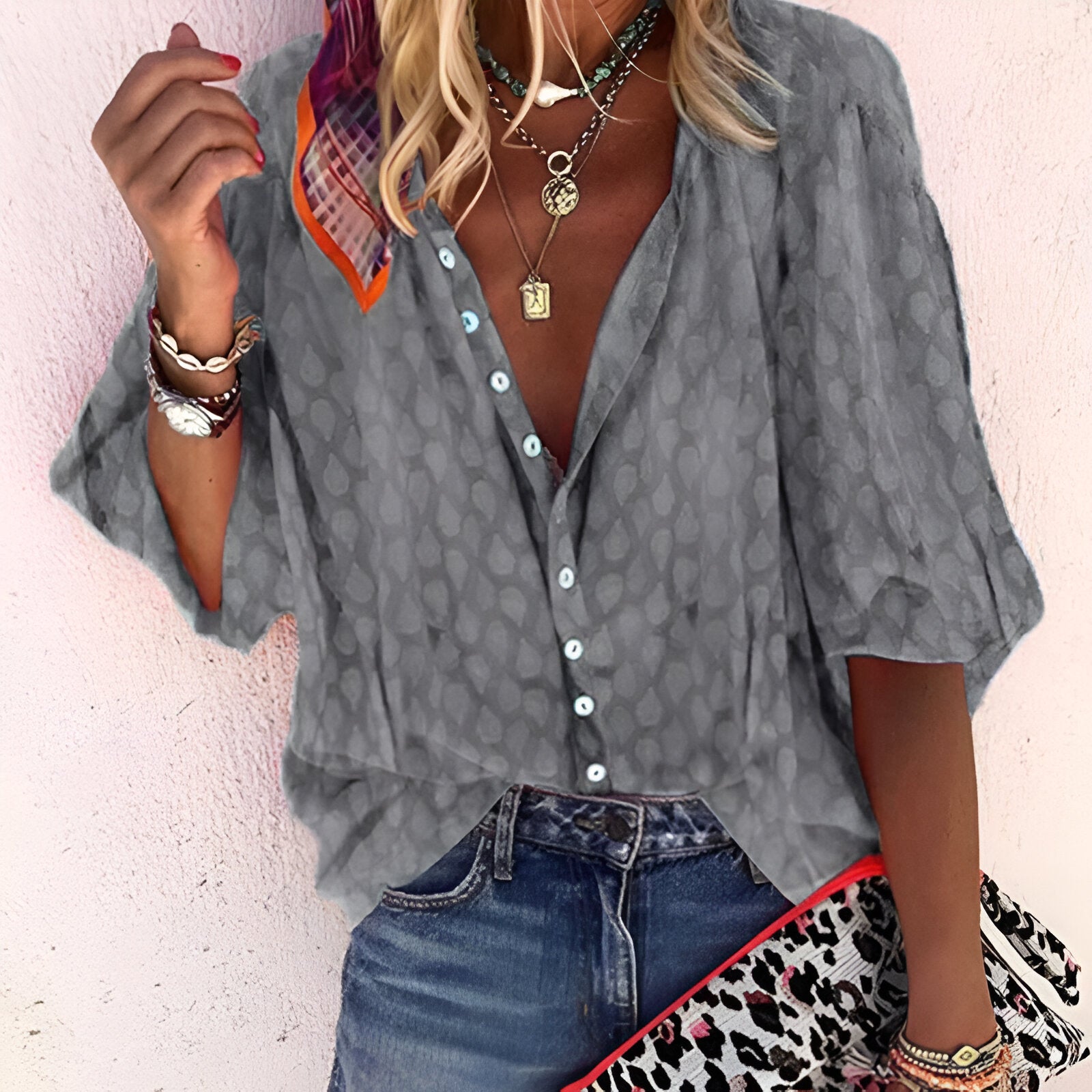 Image of Dames Blouse met Knoopsluiting