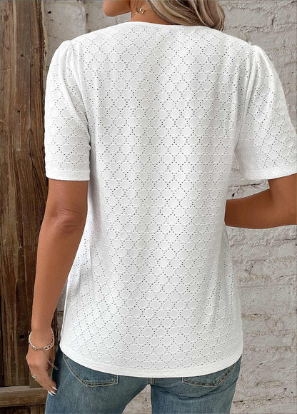 Image of Dames Blouse met Korte Mouwen en Knoopsluiting