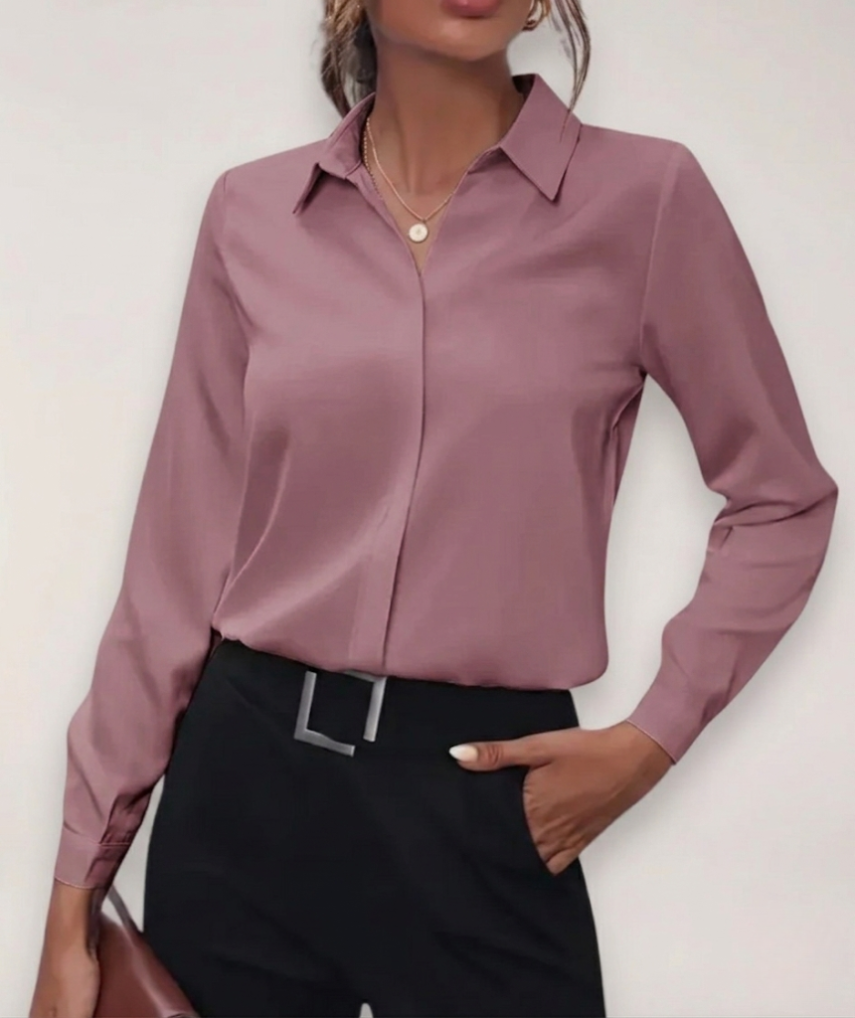 Dames Blouse met Lange Mouwen en Knopen - Image 1