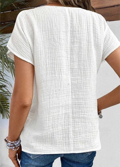 Image of Dames Button-Down Blouse met Textuur