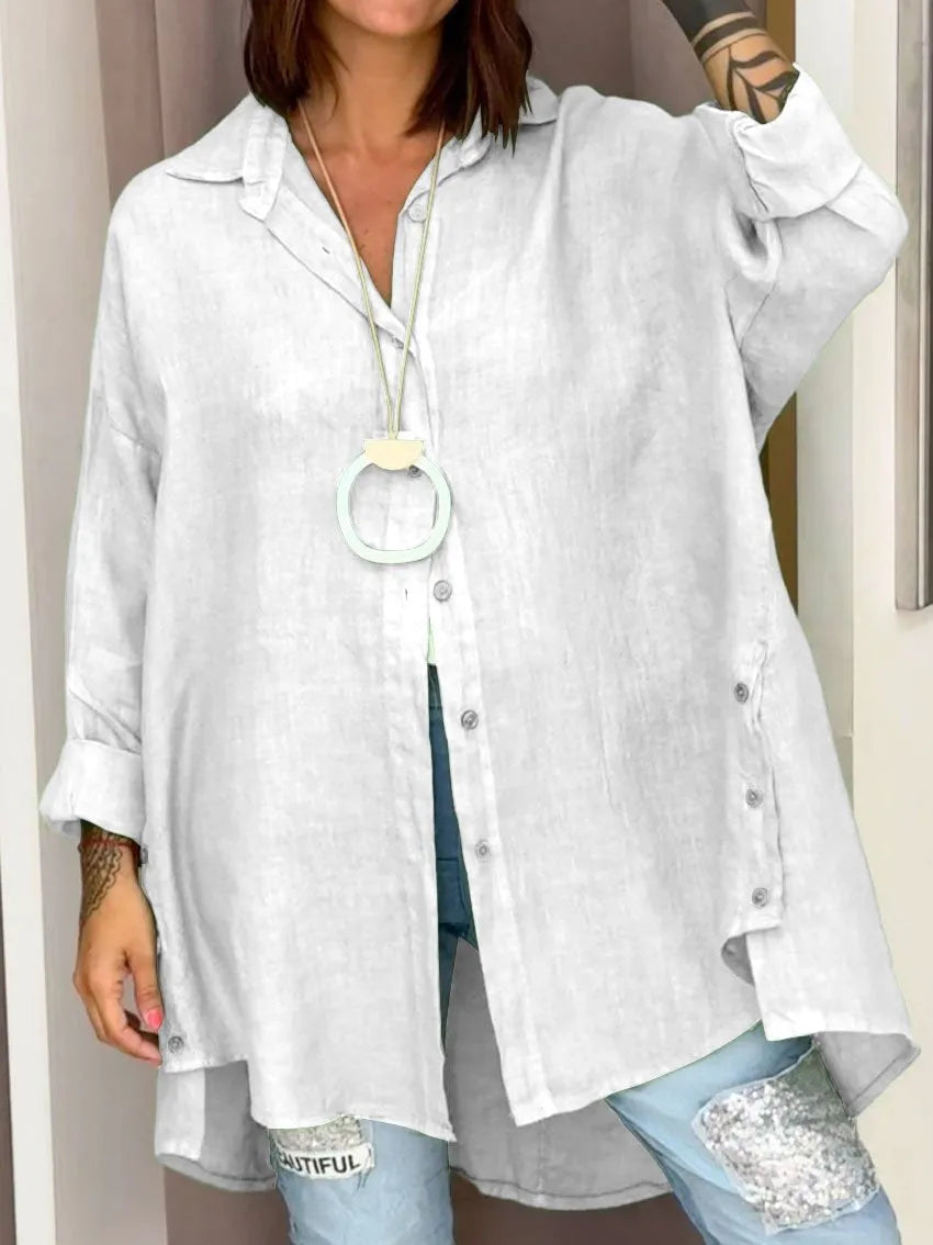 Image of Dames Button-Down Shirt met Lange Mouwen