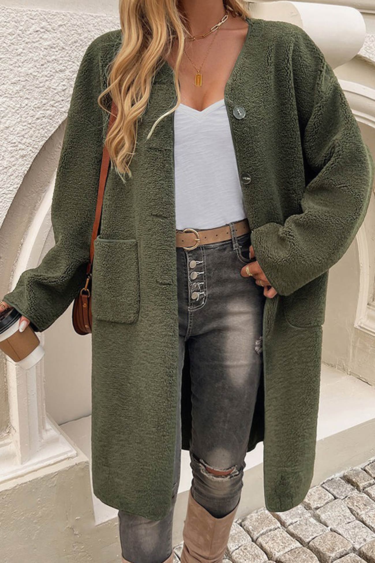 Image of Dames Cardigan met Knopen - Lange Vest