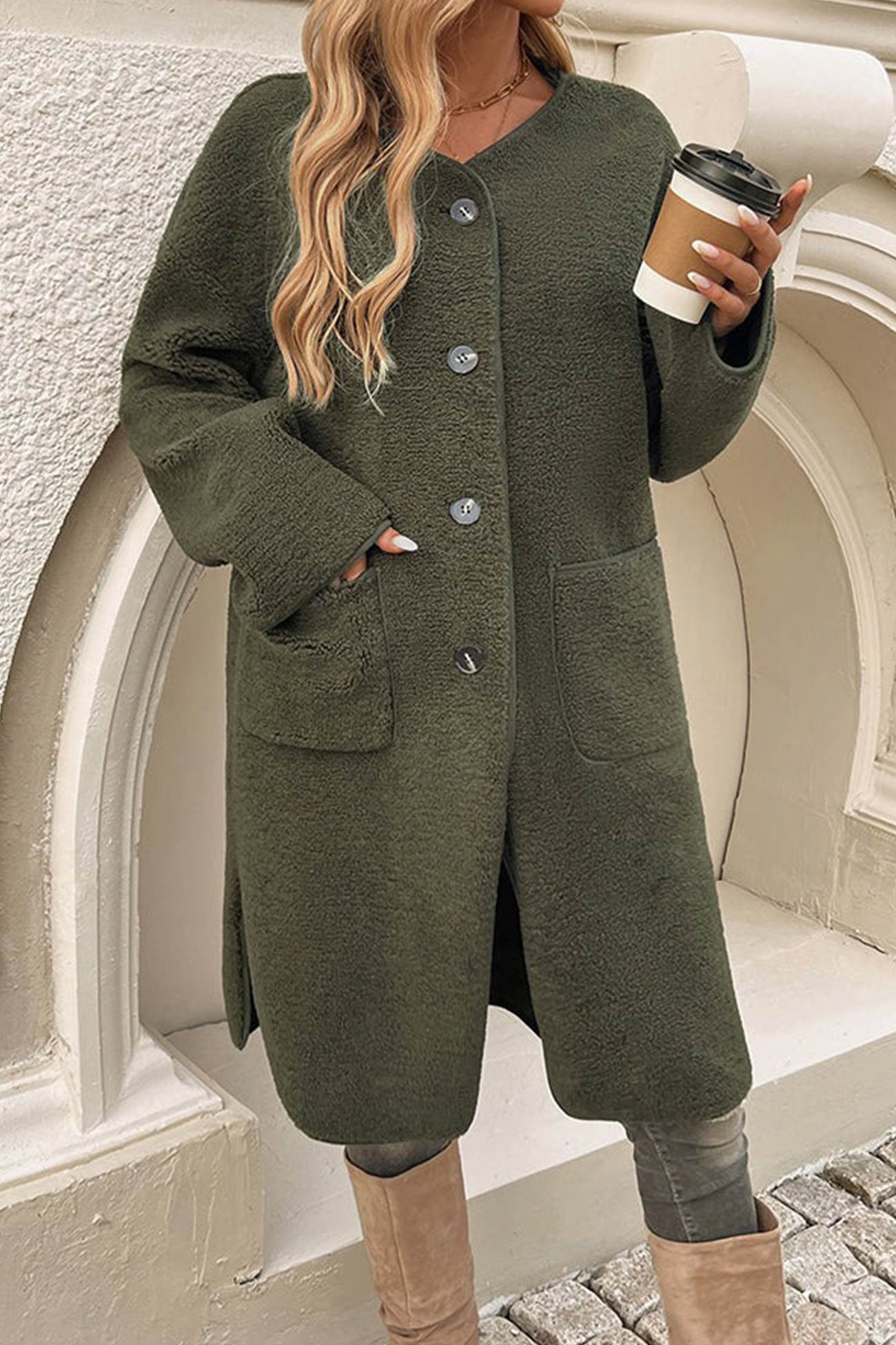 Image of Dames Cardigan met Knopen - Lange Vest