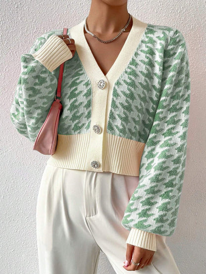 Image of Dames Cropped Houndstooth Vest