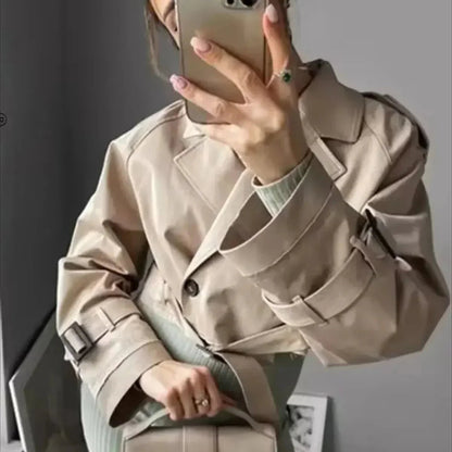 Image of Dames Cropped Jas met Riem