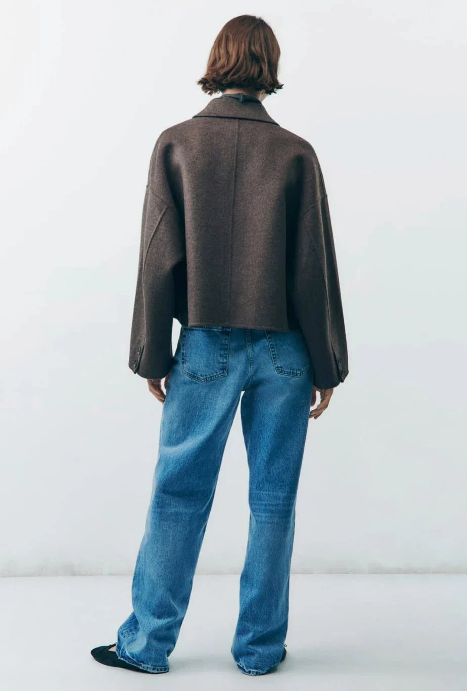 Image of Dames Cropped Oversized Jas