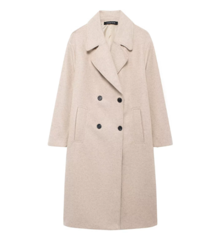 Image of Dames Double-Breasted Lange Jas