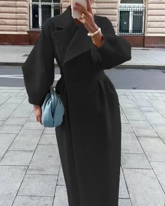 Image of Dames Double-Breasted Maxi Wikkeljas