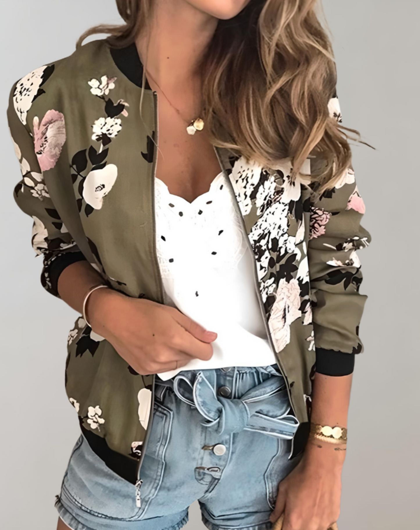 Image of Dames Floral Bomberjack