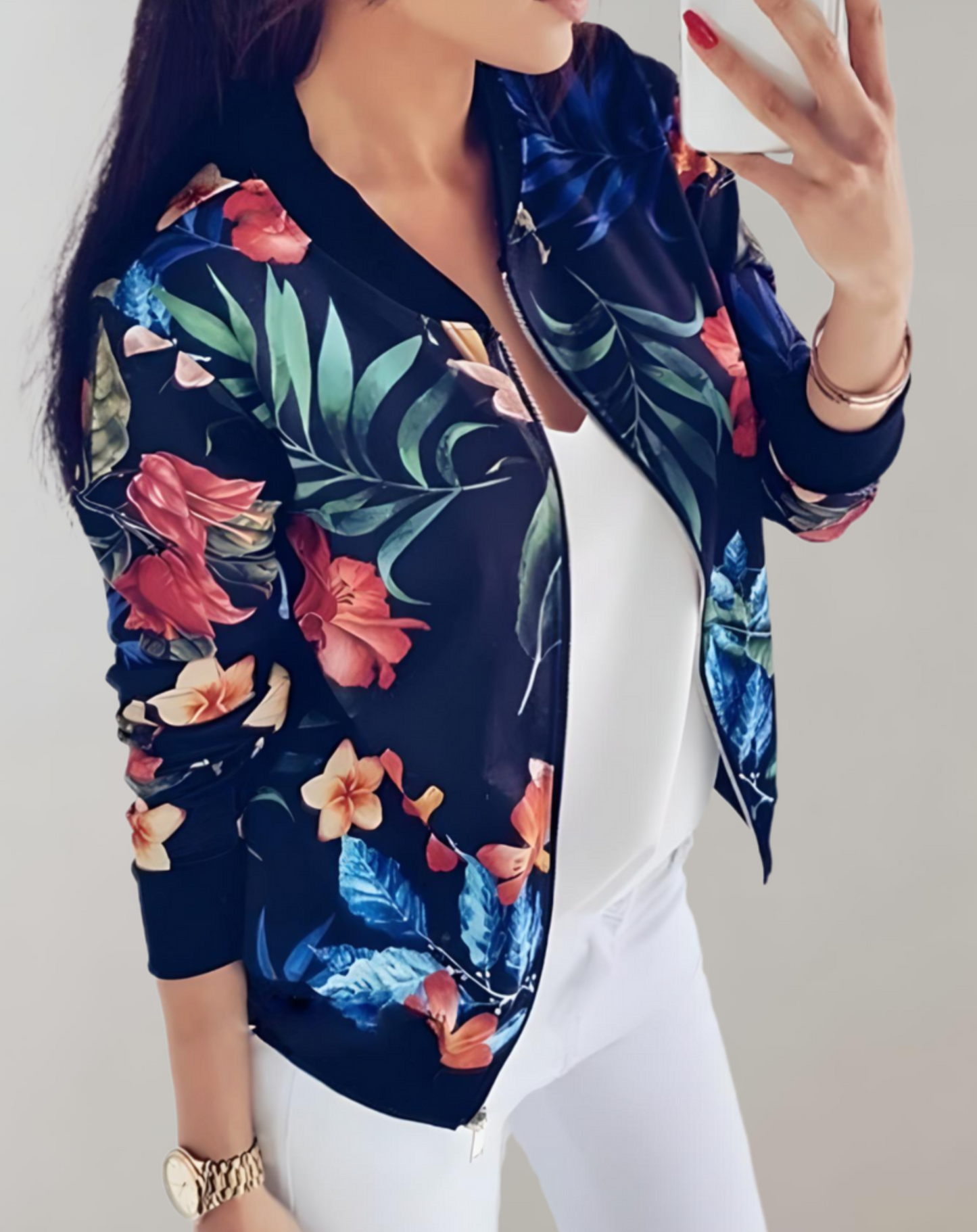 Image of Dames Floral Bomberjack